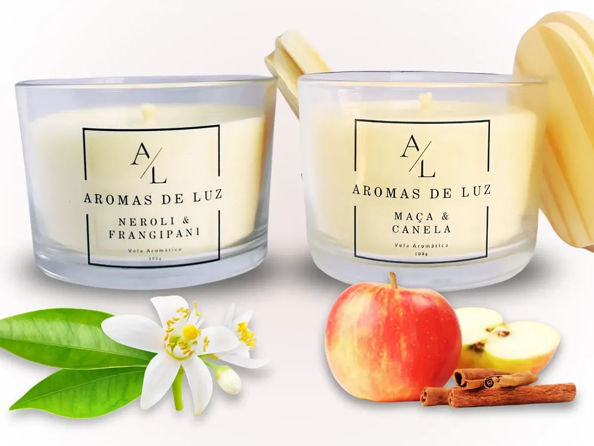 Kit 2 Velas Neroli e Maçã com Canela